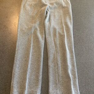 Gray Herringbone Patterned Pants